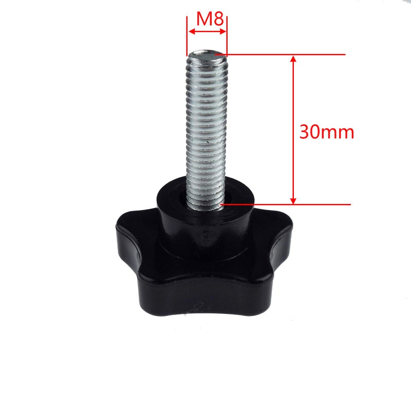 Kasteco 2 Pack Black 8mm(M8) Thread Replacement Star Hand Knob Tightening Screw (M8 x 30mm) - Image 2